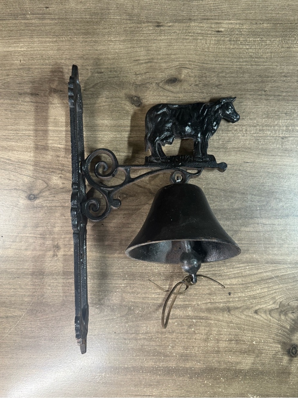 Cast Iron Outdoor Black Cowbell Dinner Bell